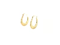 14k Yellow Gold Graduated Round Textured Hoop Earrings