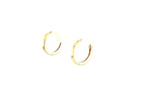 14k Yellow Gold Petite Polished Round Hoop Earrings