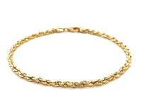 3.0mm 14k Yellow Gold Solid Diamond Cut Rope Bracelet