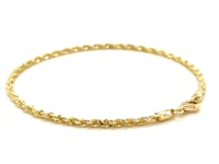 2.5mm 10k Yellow Gold Solid Diamond Cut Rope Bracelet
