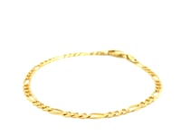 3.1mm 14k Yellow Gold Solid Figaro Bracelet