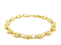6.9mm 14k Yellow Gold Puffed Mariner Link Bracelet