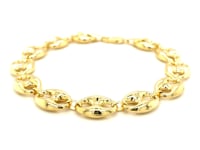 11.0mm 14k Yellow Gold Puffed Mariner Link Bracelet