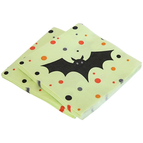 Batty Night Glow Beverage Napkin 20ct - Lake Norman Gifts