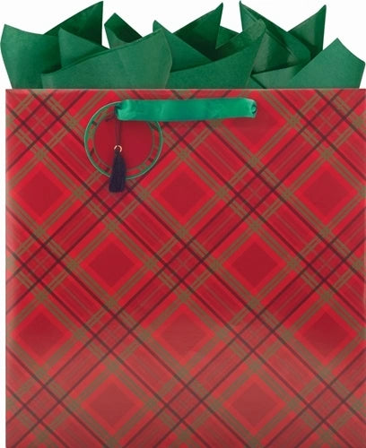 Diagonal Plaid Gift Bag - Lake Norman Gifts
