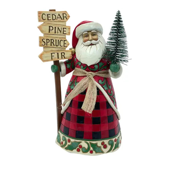 Santa with Tree and Signs - Lake Norman Gifts