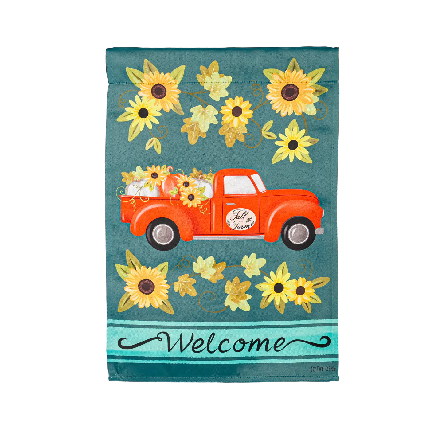 Fall Sunflower Truck Garden Suede Flag - Lake Norman Gifts