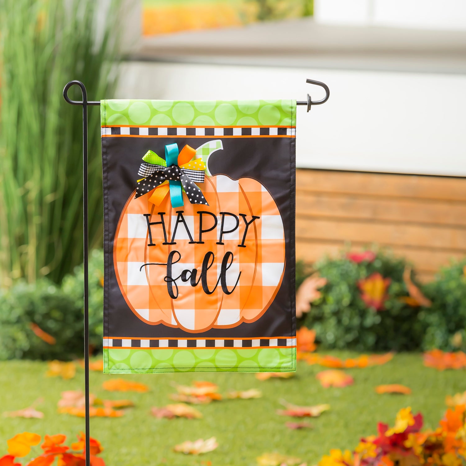 Happy Fall Pumpkin Garden Applique Flag