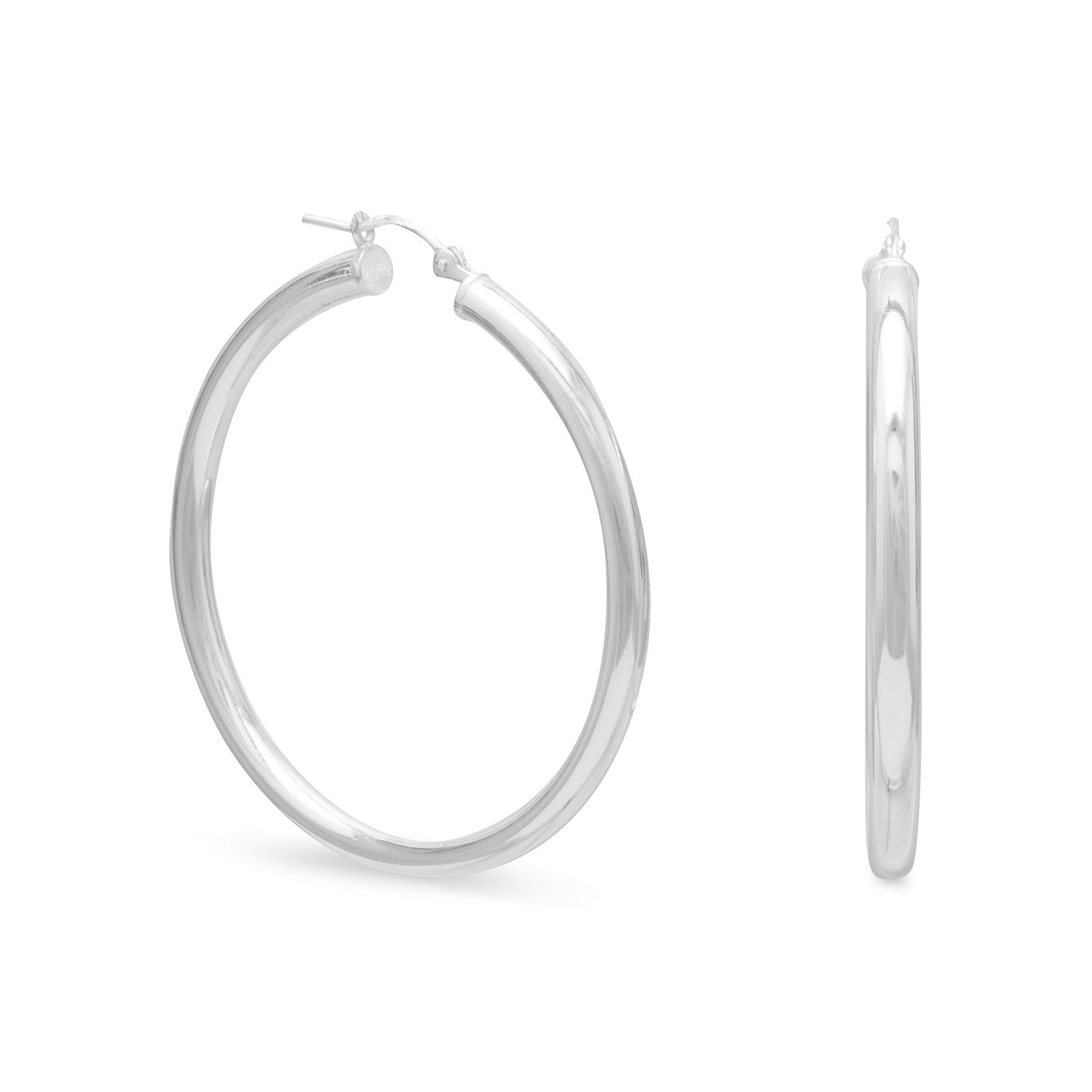 3mm x 40mm Hoop Earrings with Click