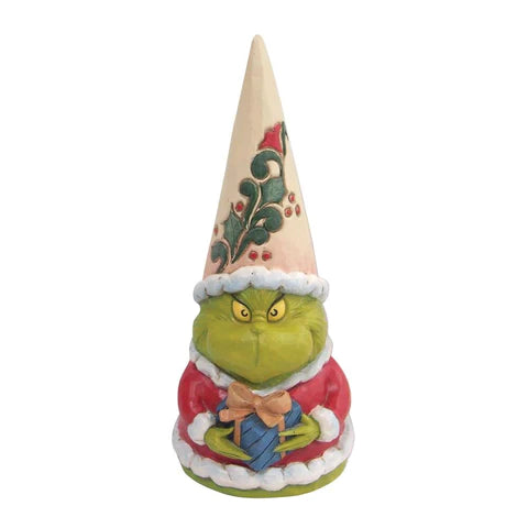Grinch Gnome Holding Present - Lake Norman Gifts