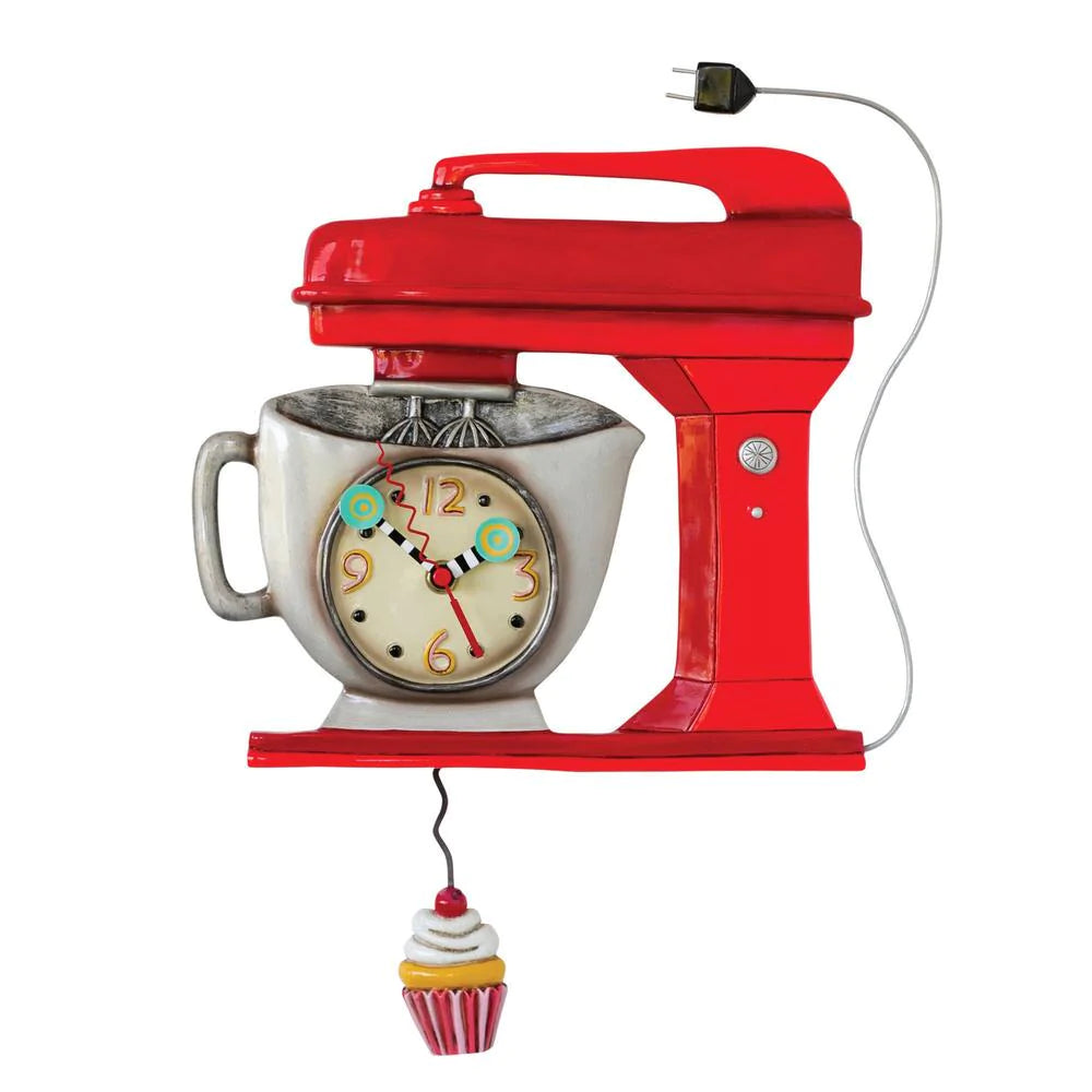 Vintage Mixer Red Clock - Lake Norman Gifts