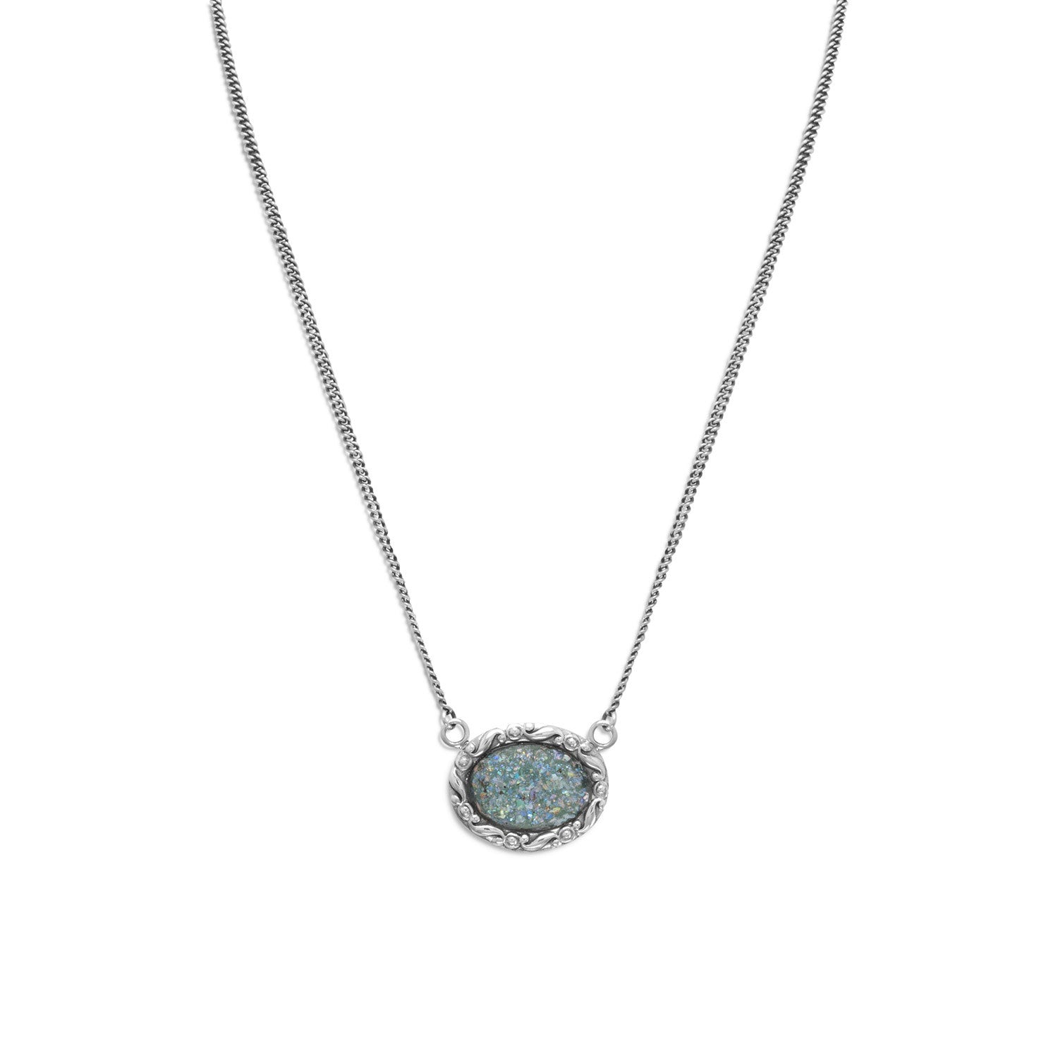 18" Oval Roman Glass Necklace