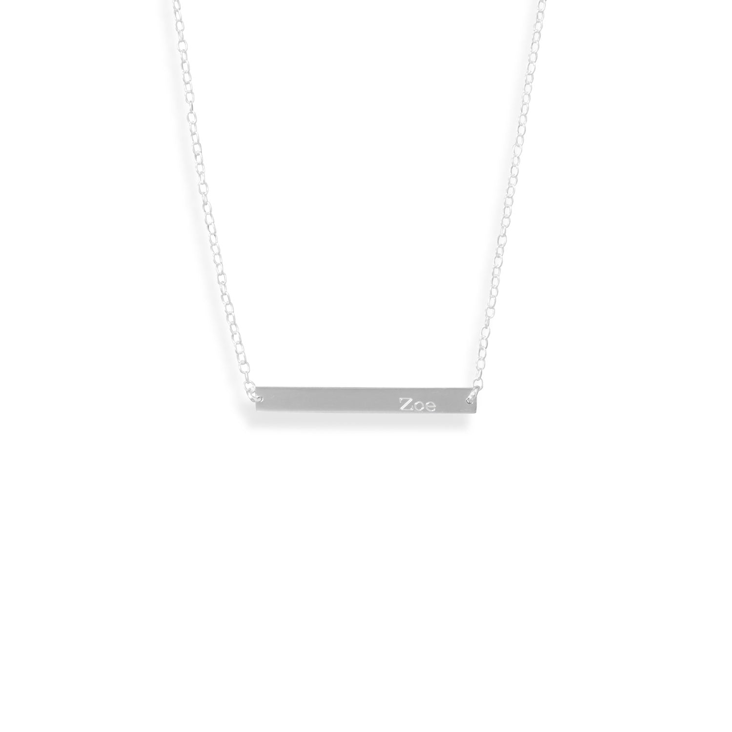 16" + 2" Thin Bar Nameplate Necklace