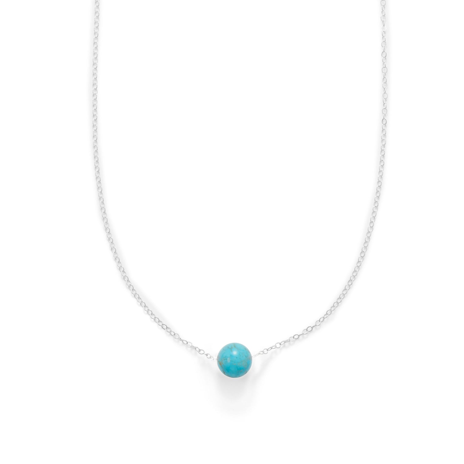 16" + 2" Floating Blue Magnesite Bead Necklace