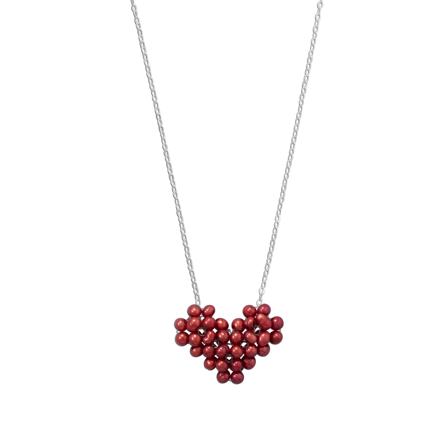 "Follow Your Heart!" Cultured Freshwater Pearl Heart Necklace