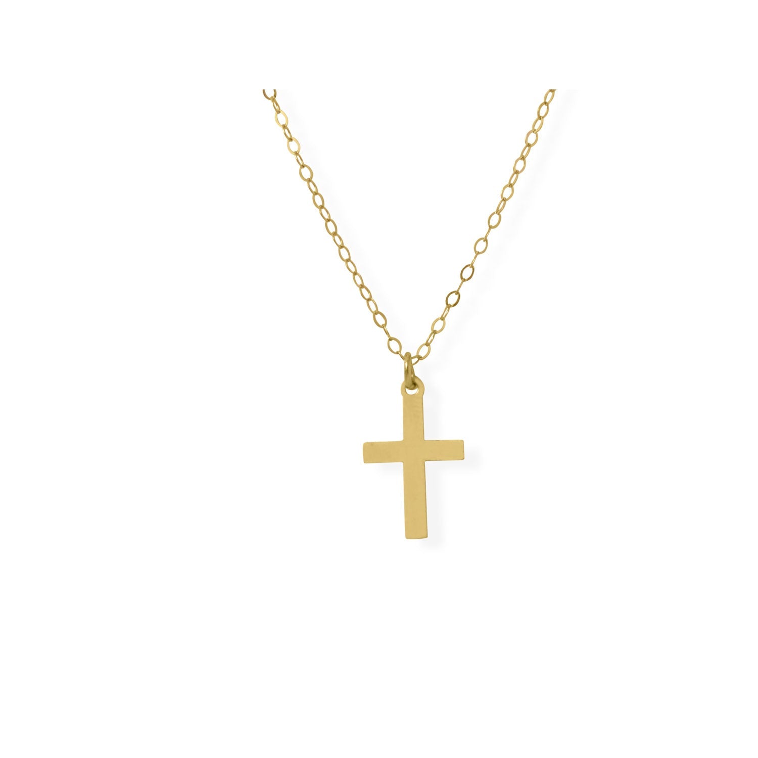 13"+1" Gold-Filled Cross Charm Necklace