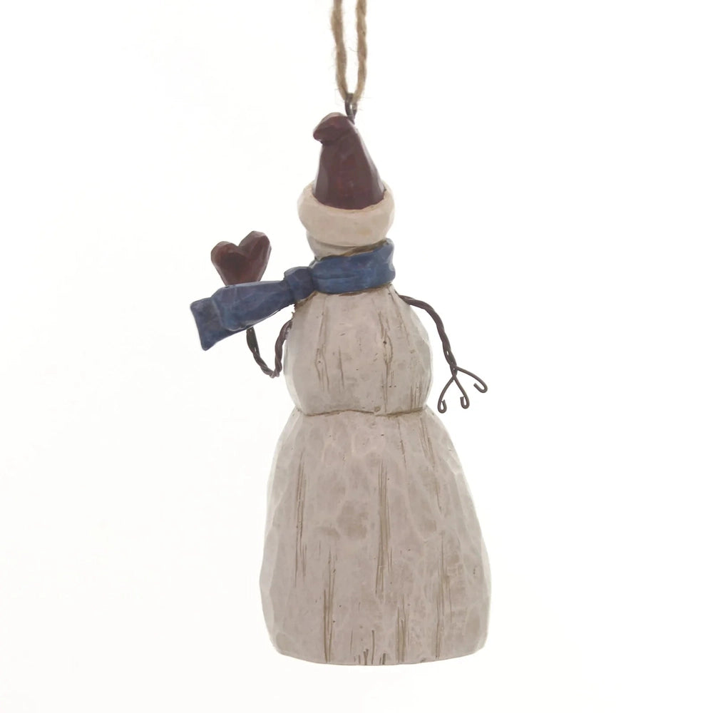 Folklore Snowman with Heart Hanging Ornament
