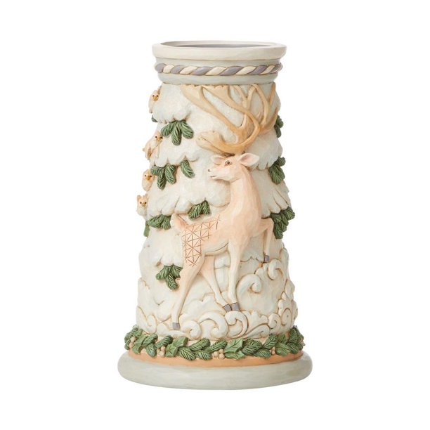 White Woodland Candleholder