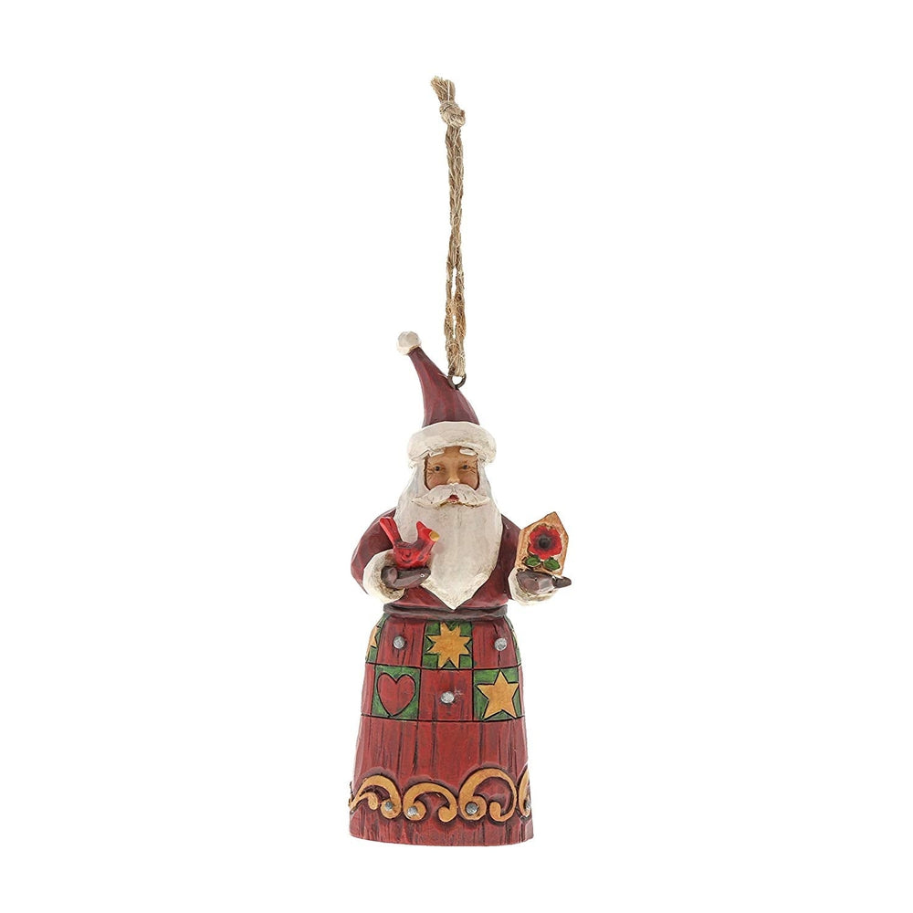 Santa With Bird House Christmas Tree Ornament - Lake Norman Gifts