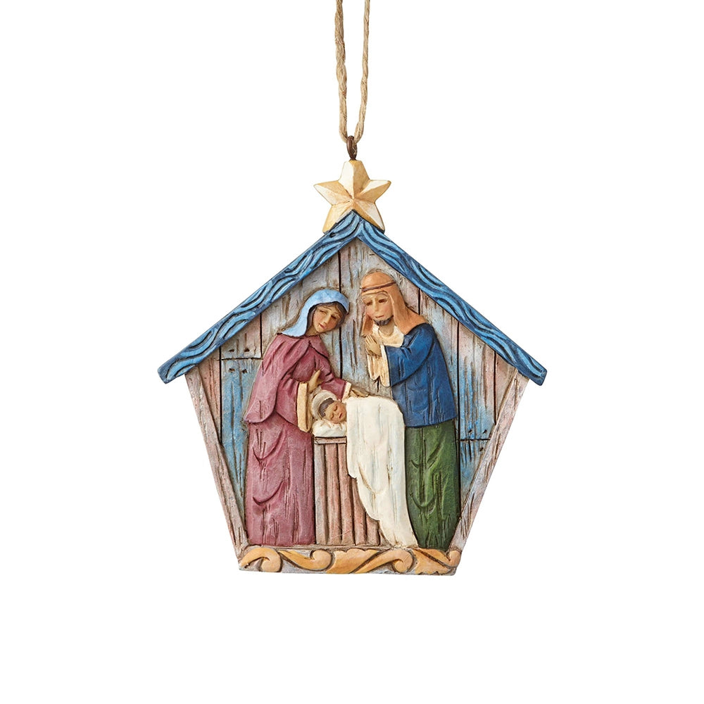HOLY FAMILY NATIVITY HANGING ORNAMENT - Lake Norman Gifts
