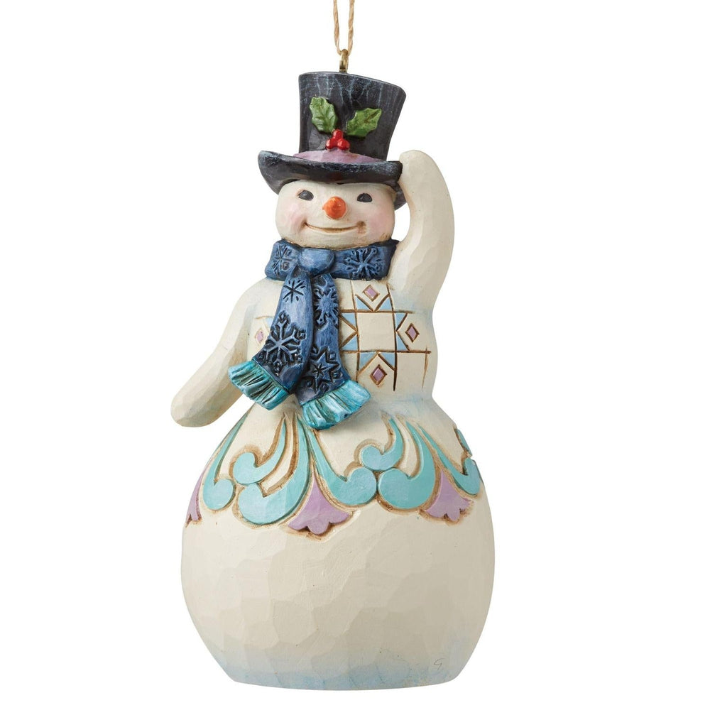 Jim Shore Snowman With Top Hat Hanging Ornament - Lake Norman Gifts