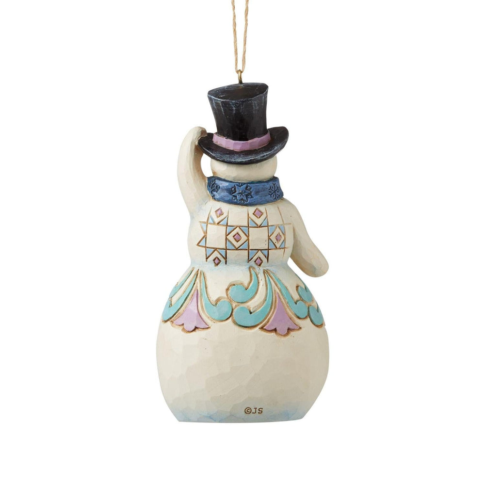 Jim Shore Snowman With Top Hat Hanging Ornament - Lake Norman Gifts