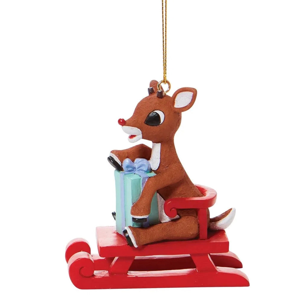 Rudolph Red Sled Ornament - Lake Norman Gifts