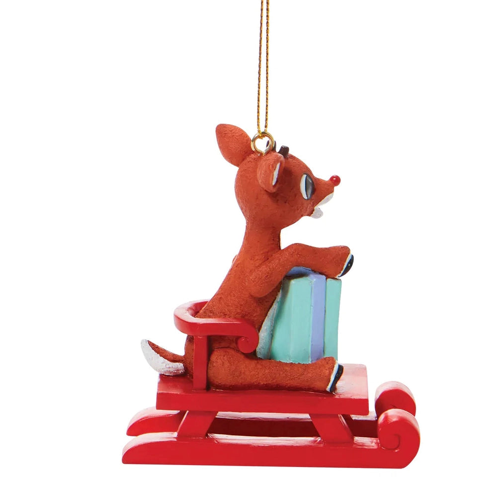 Rudolph Red Sled Ornament - Lake Norman Gifts