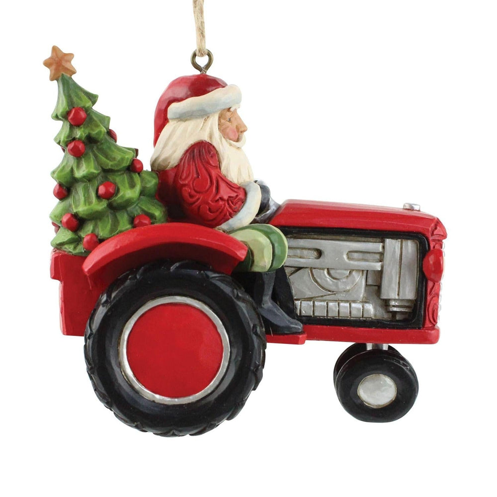 Santa Driving Tractor Ornament - Lake Norman Gifts