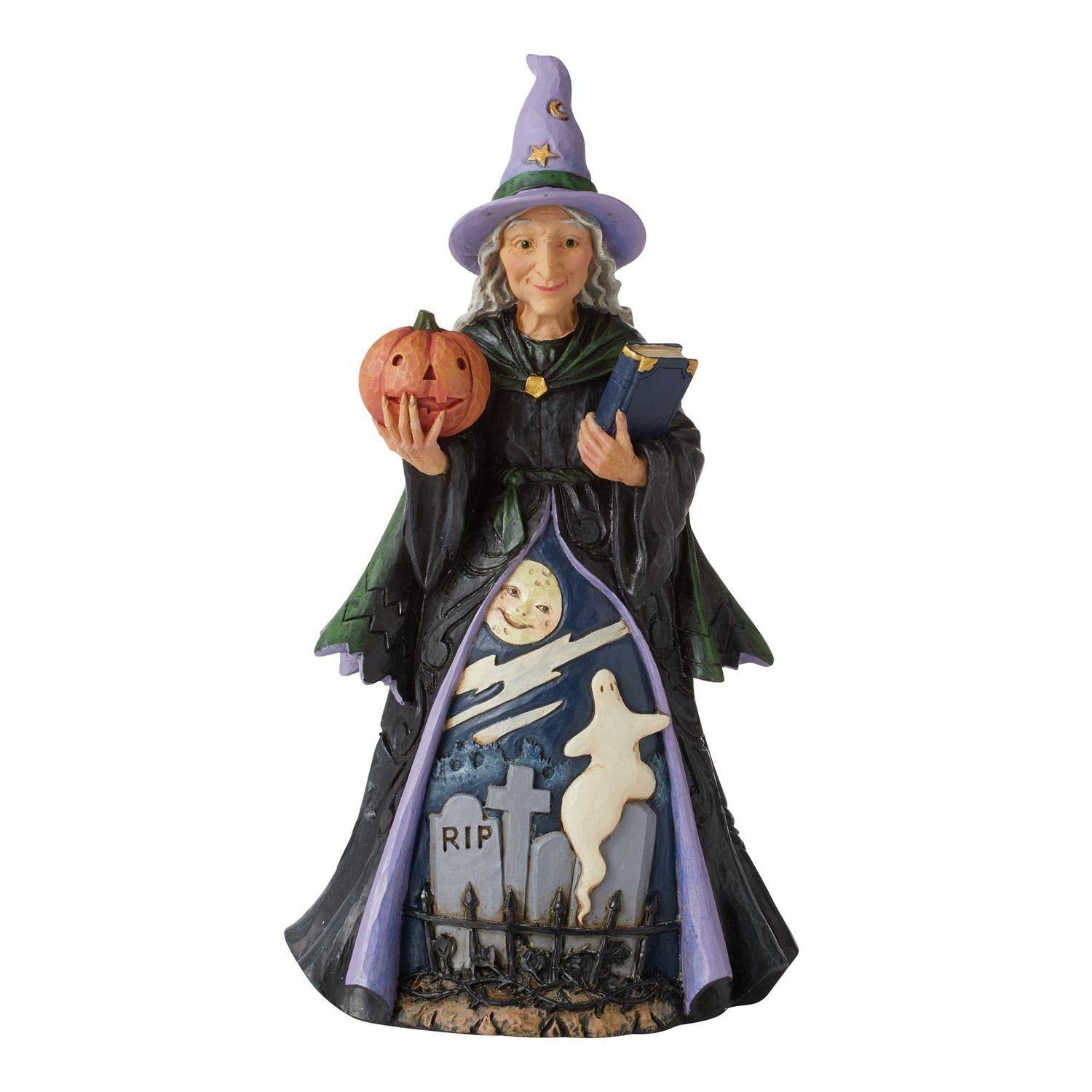Witch with Pumpkin & Graveyard - Lake Norman Gifts