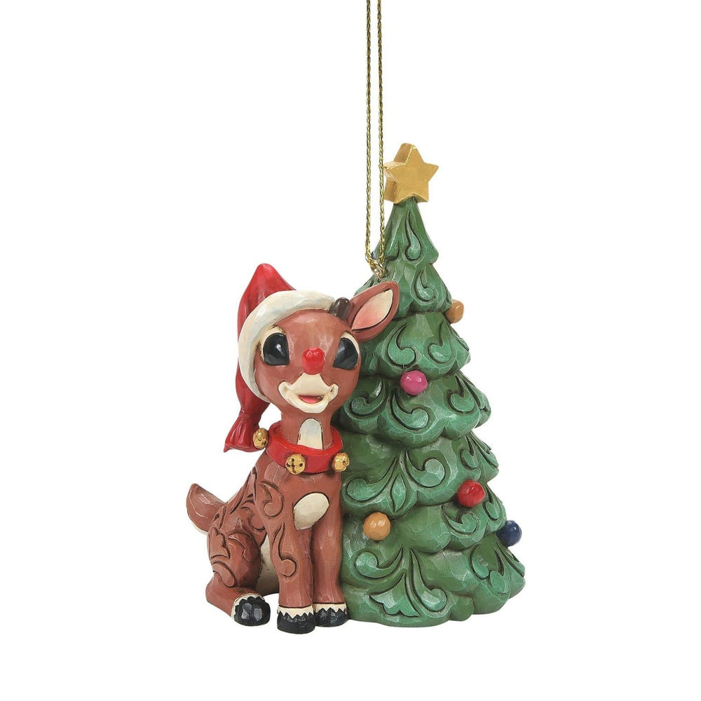 Rudolph next to Christmas Tree - Lake Norman Gifts