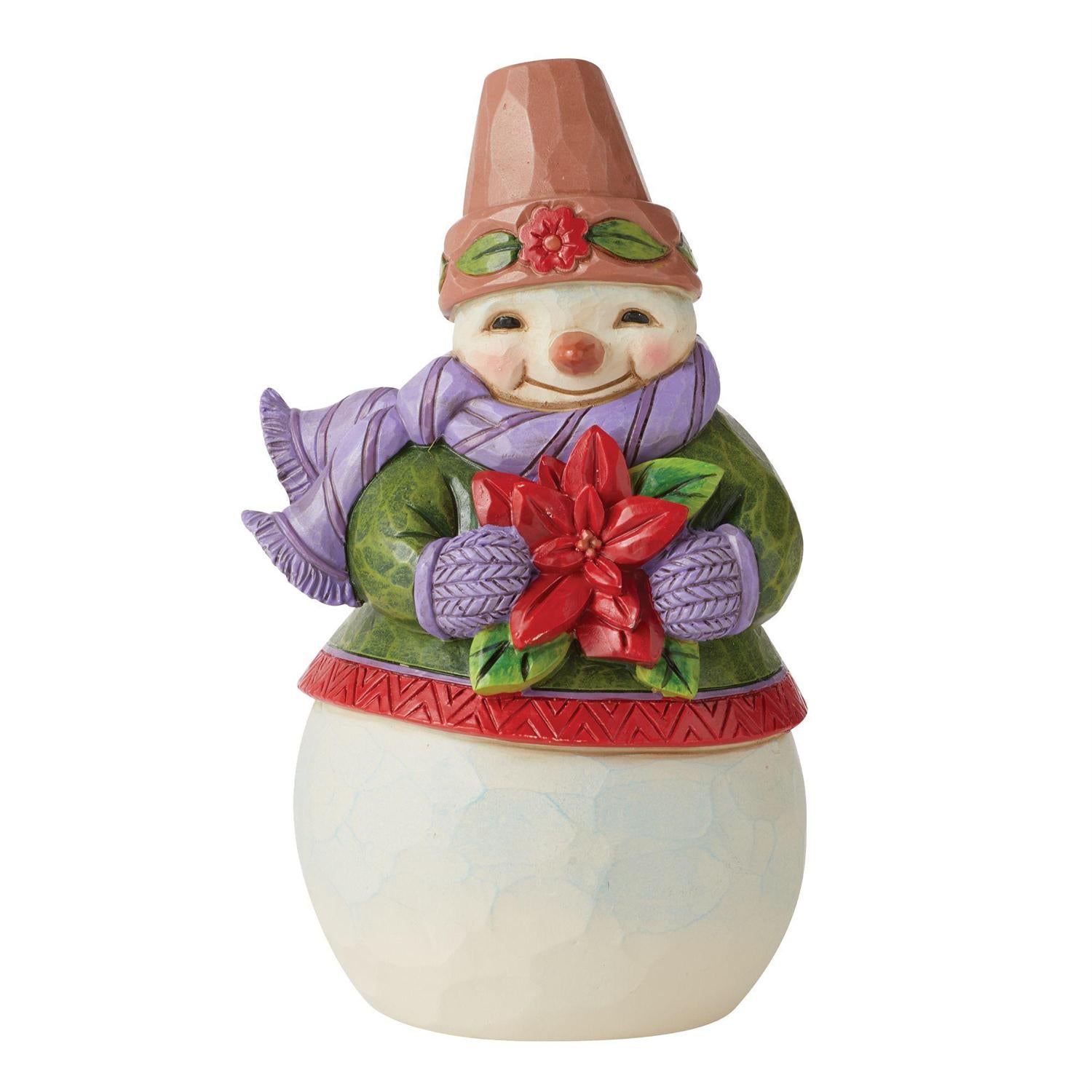 Pint Sized Snowman with Poinsettia - Lake Norman Gifts