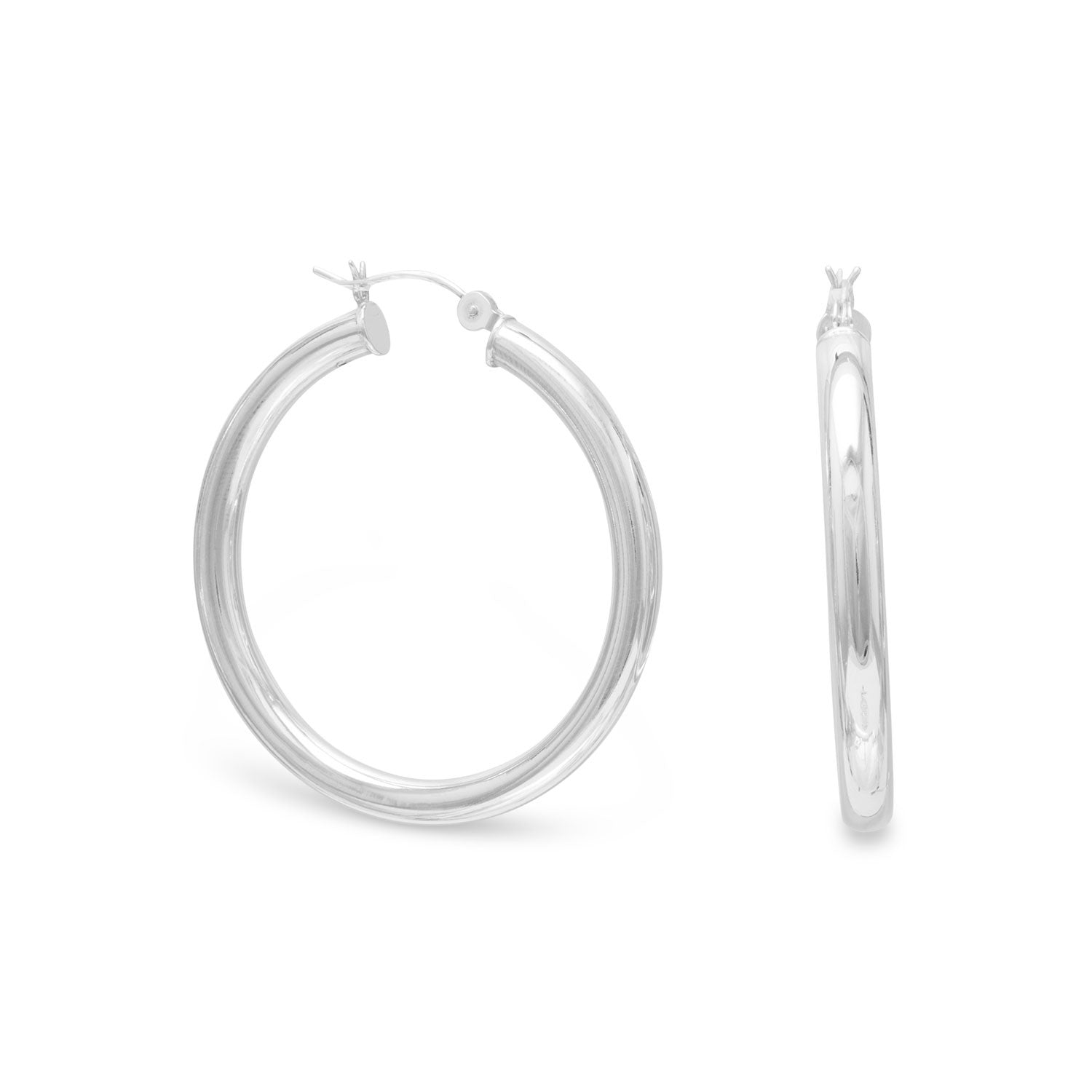 4mm x 40mm Hoop Earrings with Click