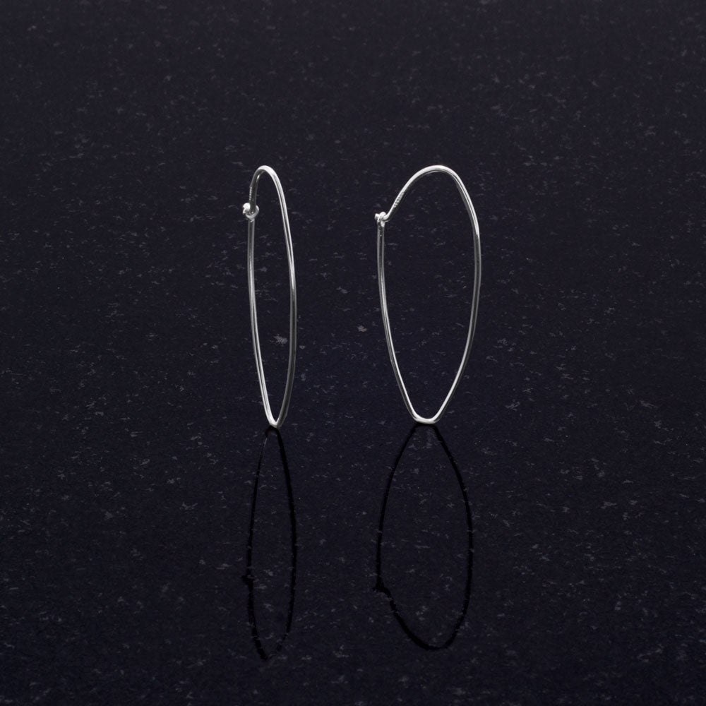 Thin Oval Wire Hoops