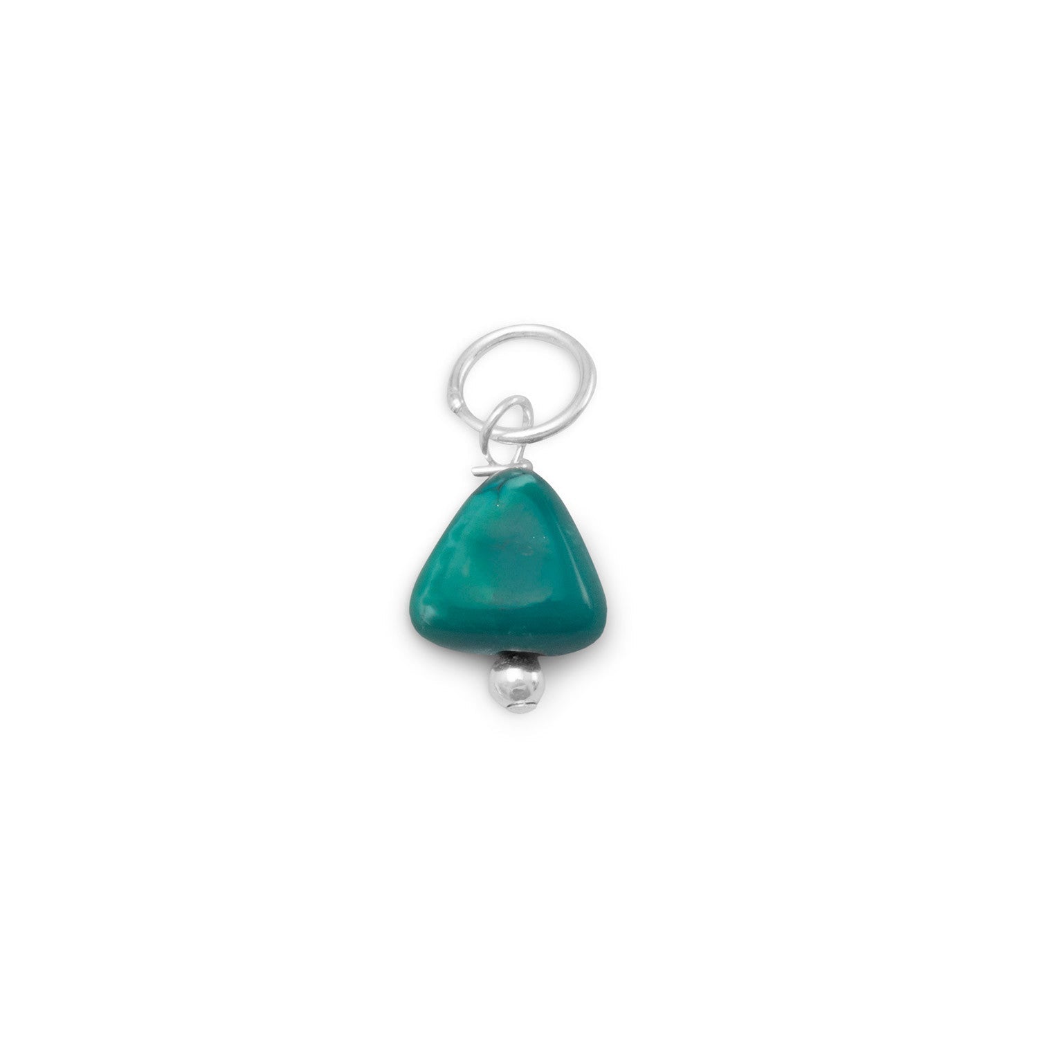 Reconstituted Turquoise Nugget Charm - December Birthstone