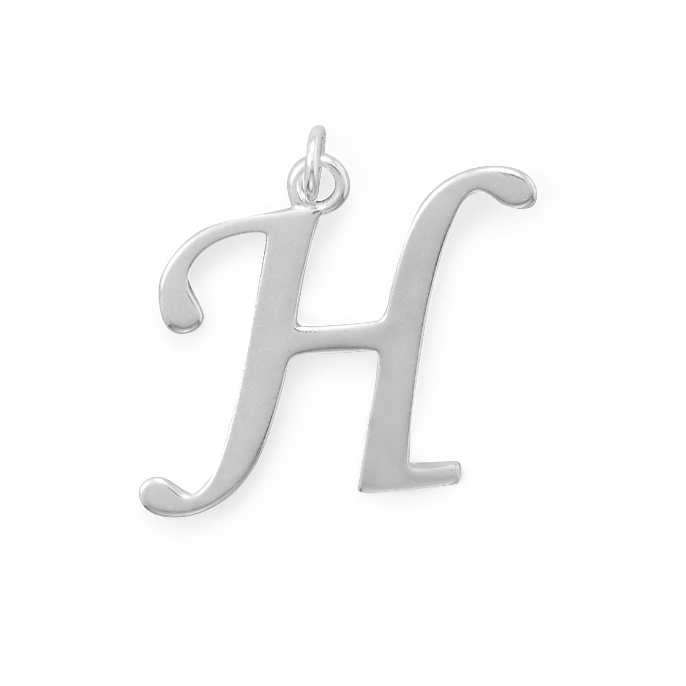 Polished Letter H Initial Pendant