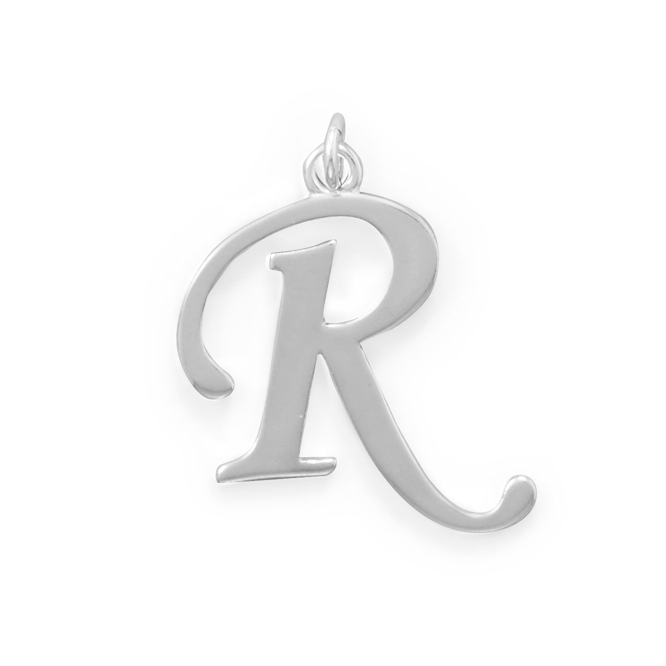 Polished Letter R Initial Pendant