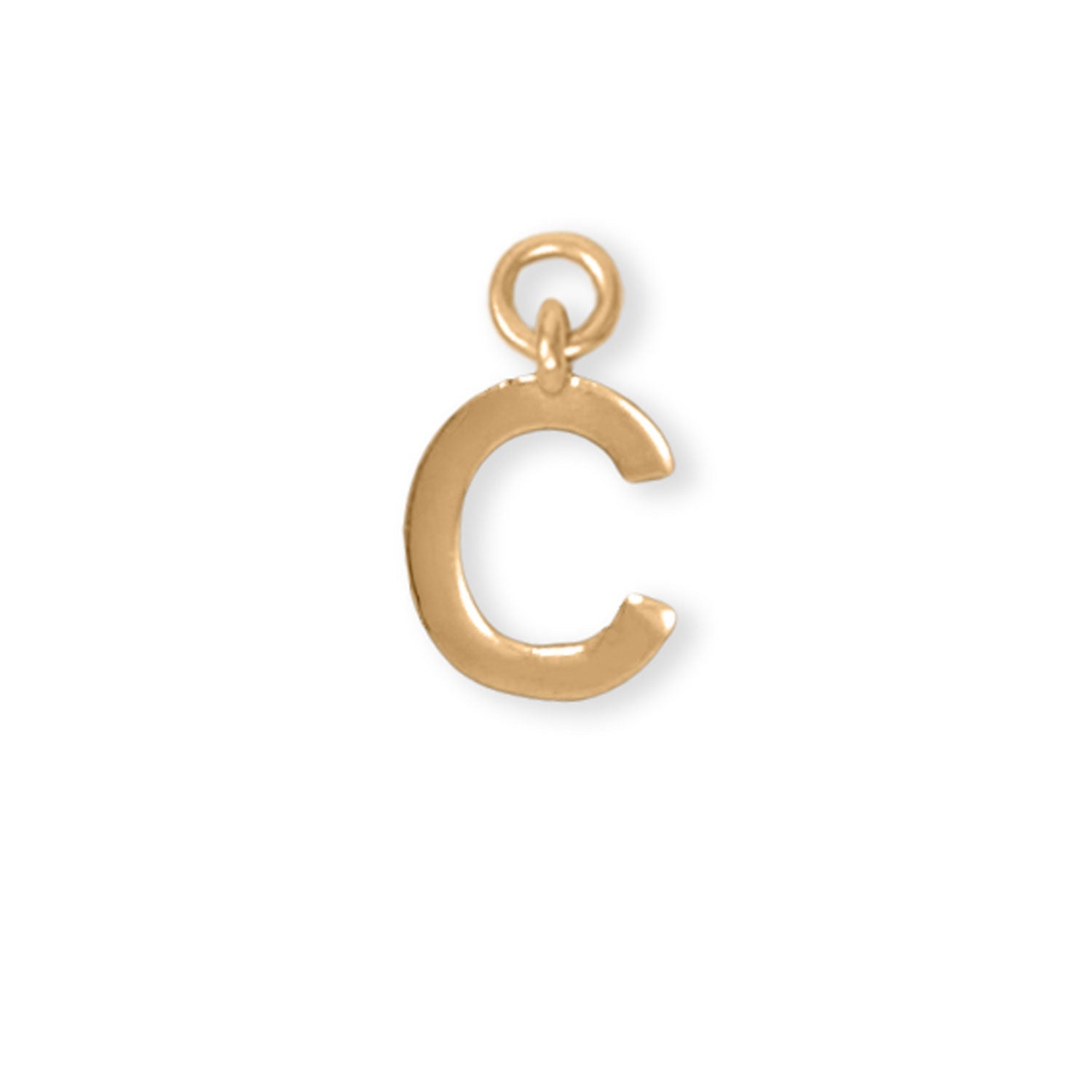 14 Karat Gold Plated Polished "C" Charm