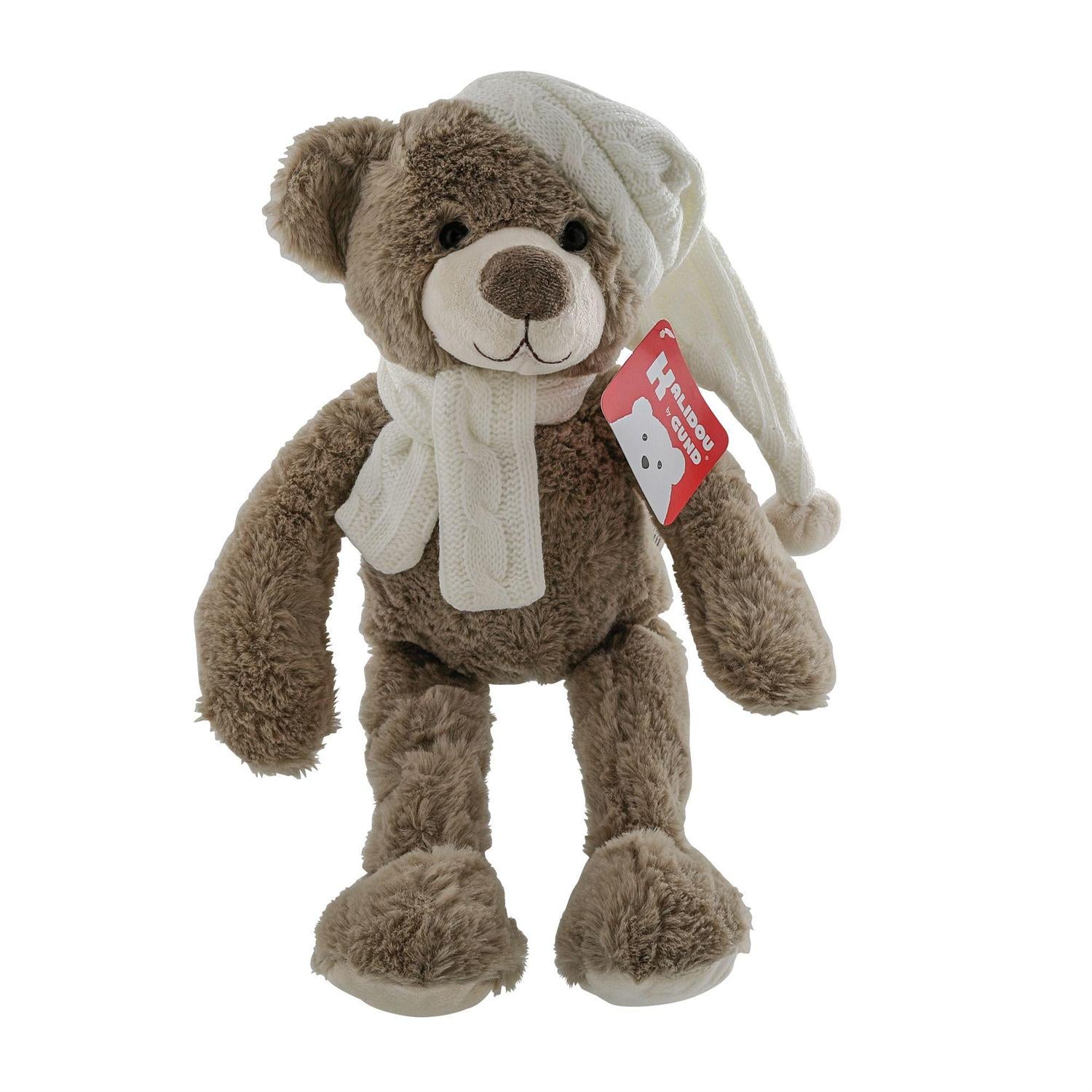 Large Teddy Bear with Scarf Sleep Cap - Lake Norman Gifts