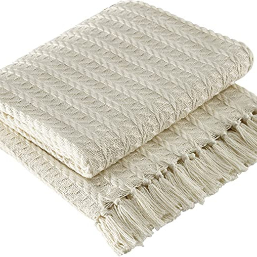 Cream Cable Throw Blanket - Lake Norman Gifts
