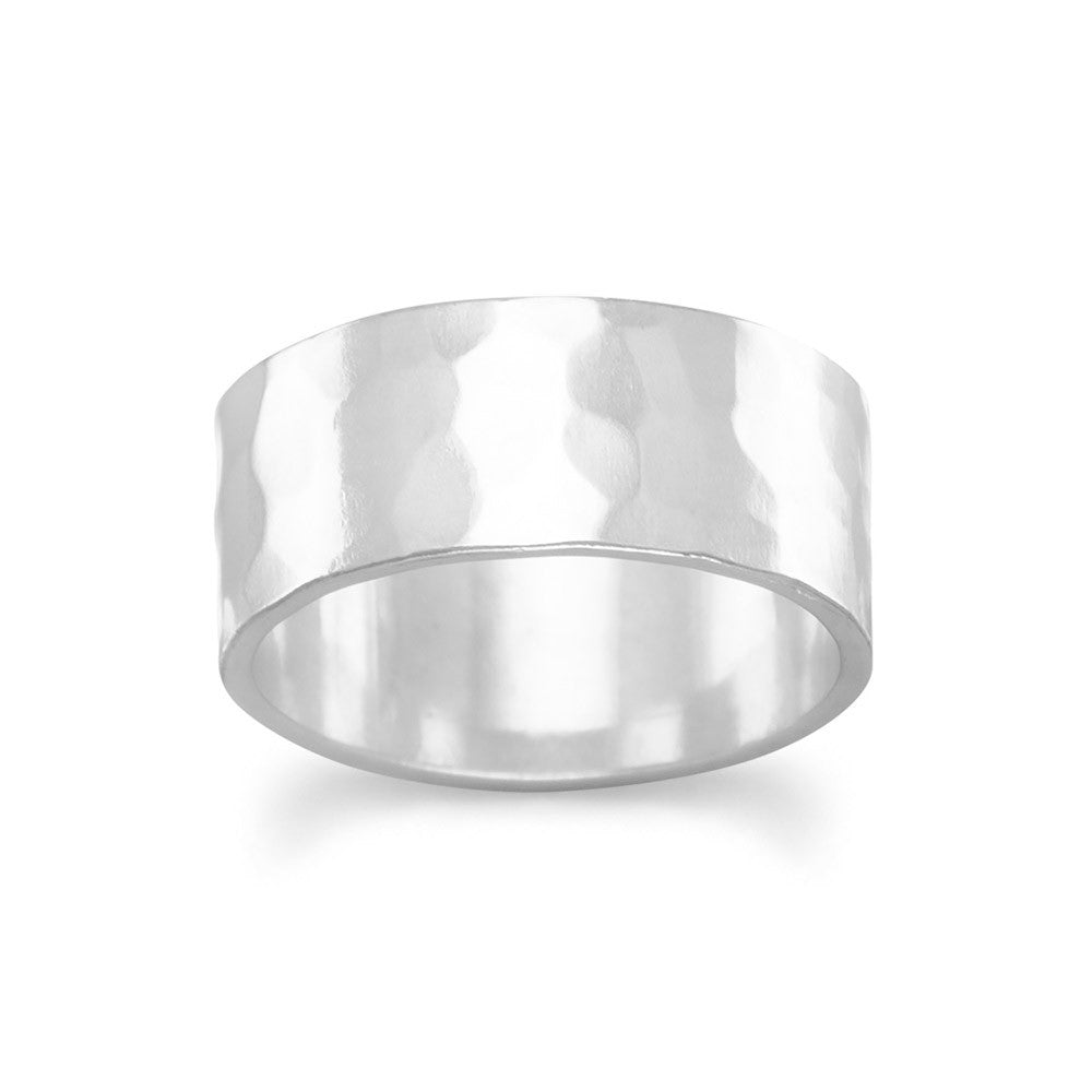8mm Hammered Band Ring