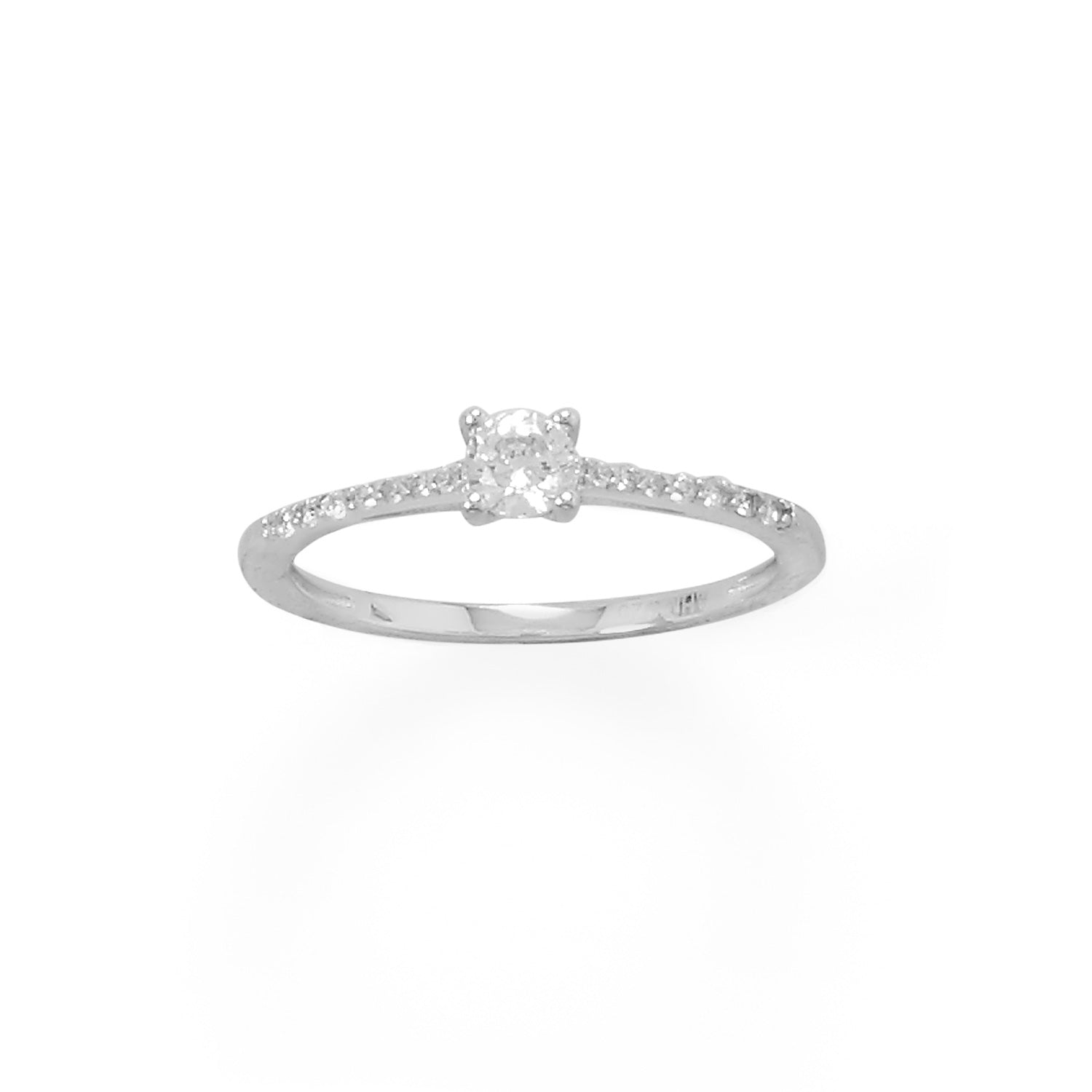 4mm CZ with Rhodium Plated CZ Band