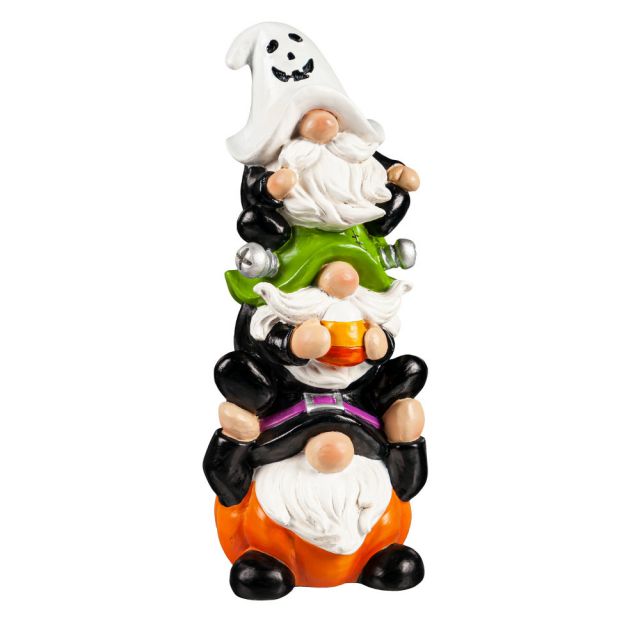 10.5" Stacked Halloween Gnome Trio - Lake Norman Gifts