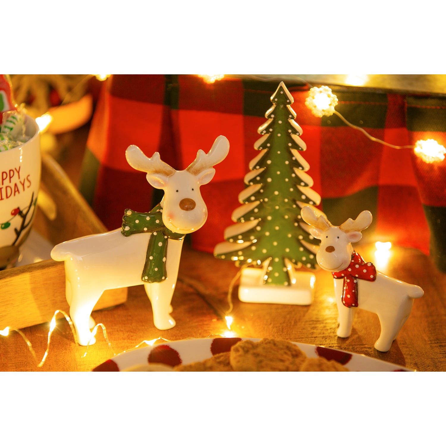Large Reindeer, Small Reindeer and Christmas Tree set of 3 - Lake Norman Gifts