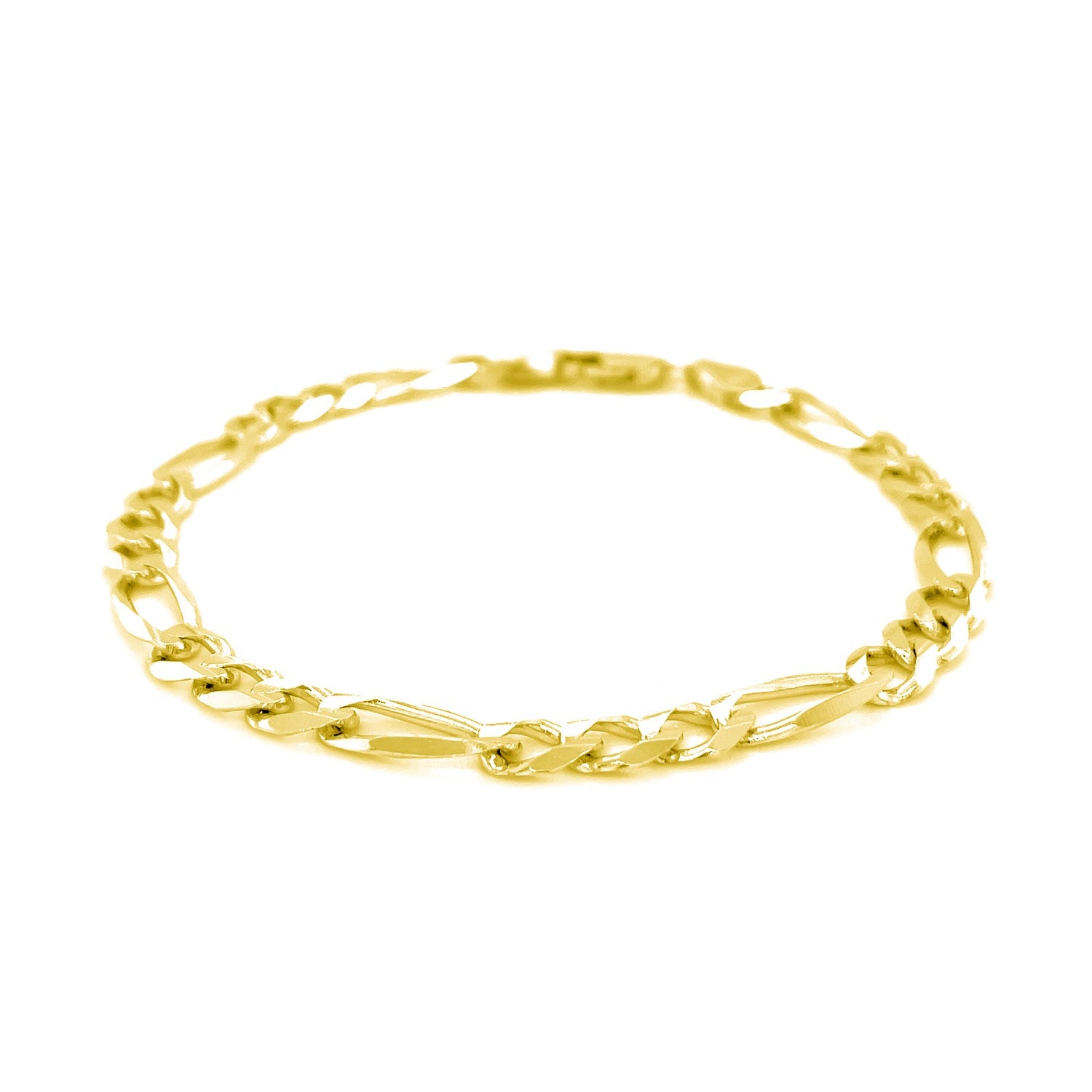 6.0mm 14k Yellow Gold Solid Figaro Bracelet