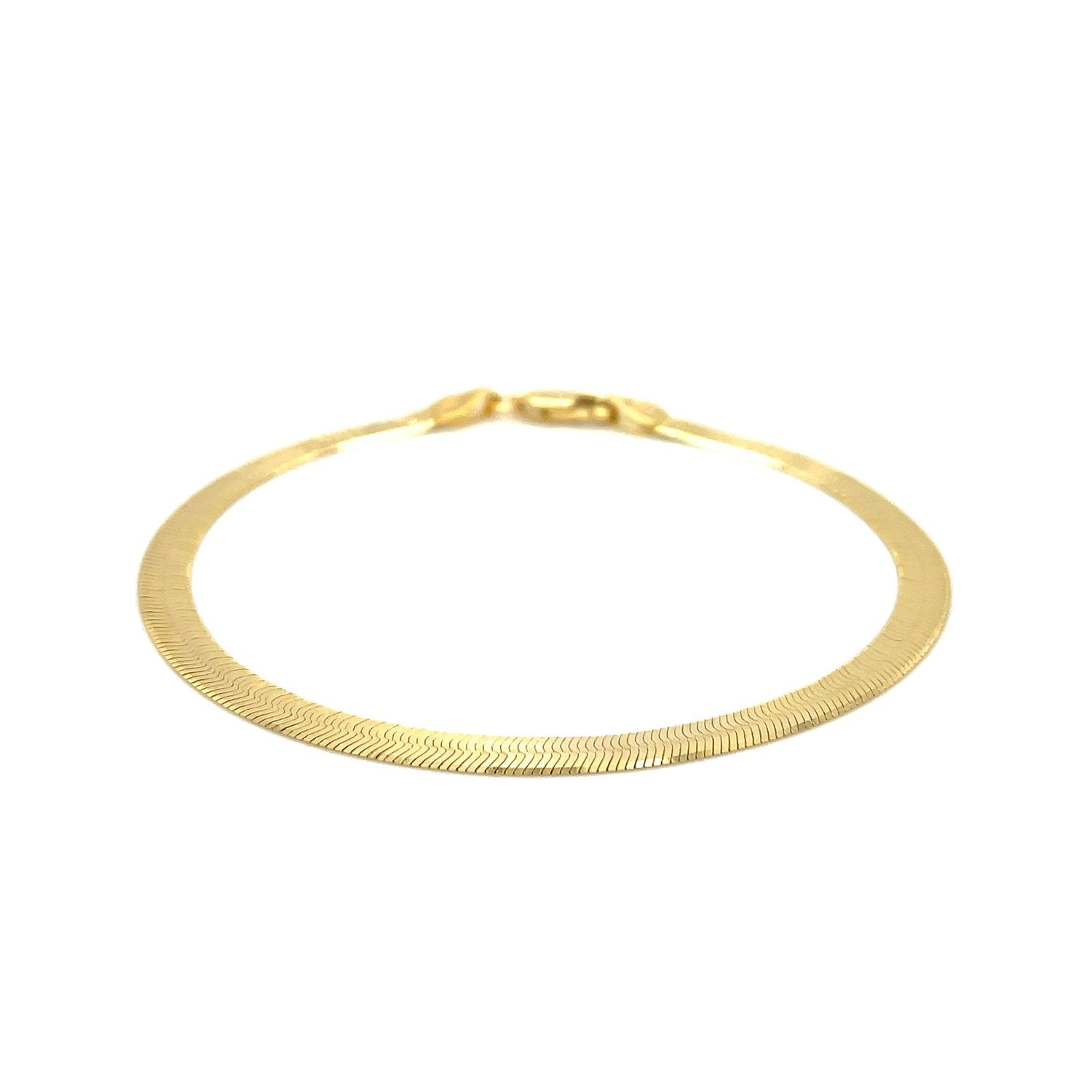 4.0mm 14k Yellow Gold Super Flex Herringbone Bracelet