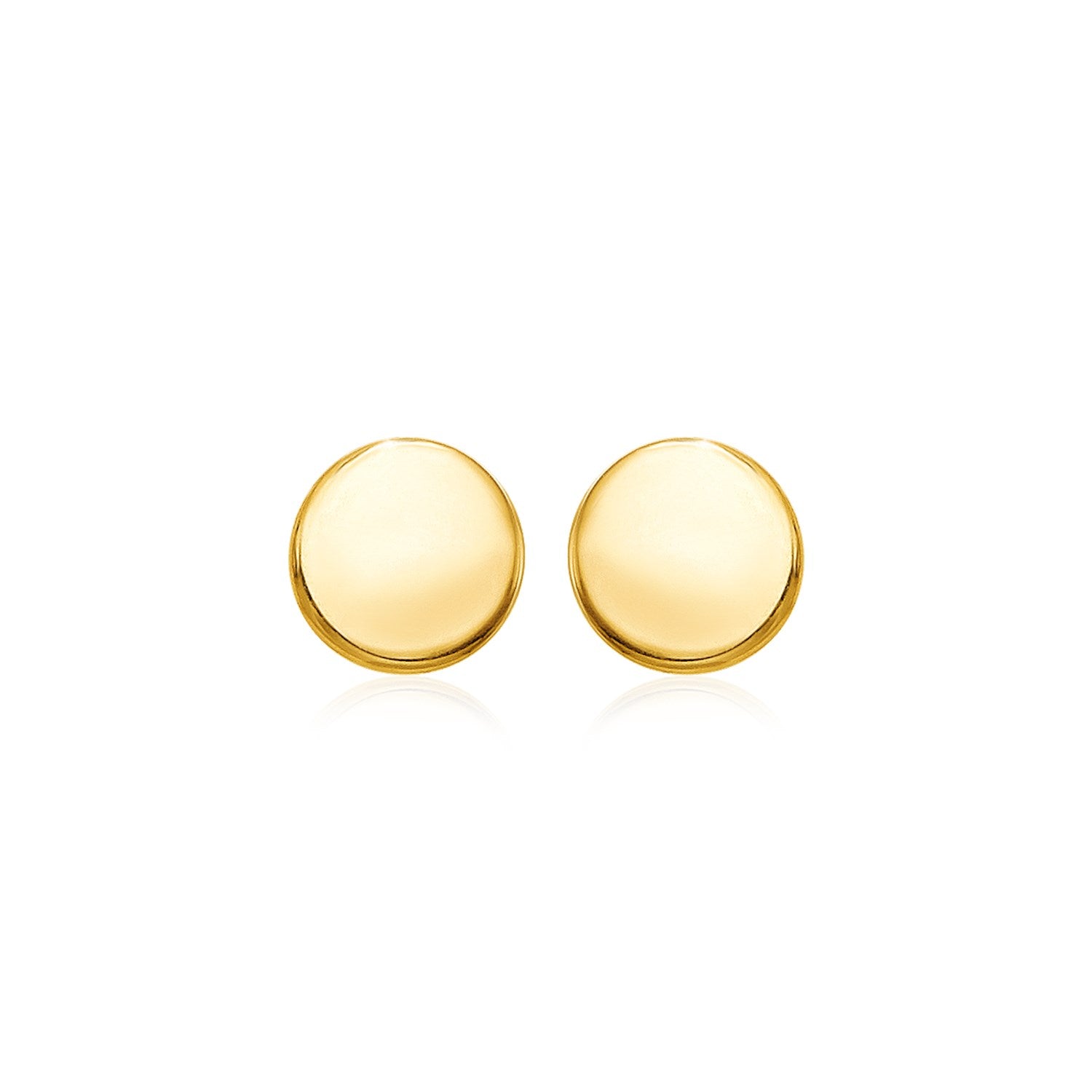 14k Yellow Gold Polished Round Post Earrings
