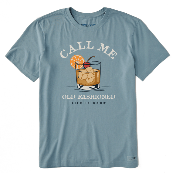 Life Is Good Men's Tee, Smoky Blue (Size L)