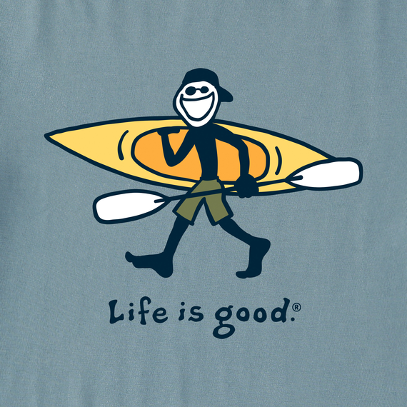 Life Is Good Men's Tee, Smoky Blue (Size L)