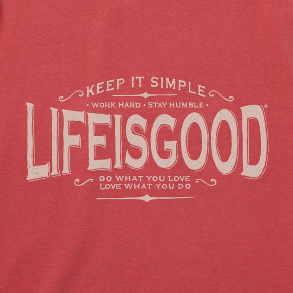 Life Is Good Men's Tee, Faded Red (Size L)